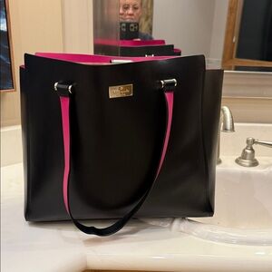 Kate Spade Black Tote with Pink Interior